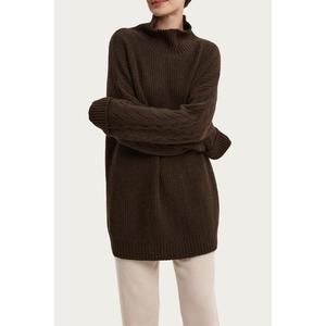 NEW GENTLE HERD yak wool turtleneck sweater in coffee